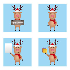 Illustration graphic vector set of christmas reindeer, Cute Deer vector illustration