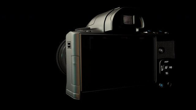 Dslr Camera with 360 degree rotation. 4K and alpha channel included with Apple Pro Res 444 encoding.