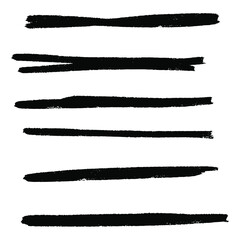 Set of handmade, hand drawn underline strokes isolated on white background EPS Vector