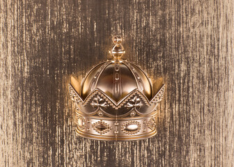 golden crown isolated on gold background