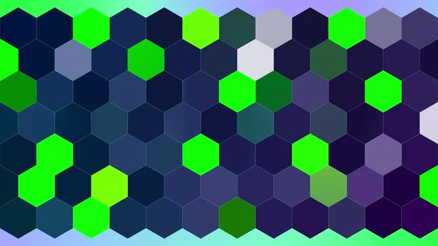 Abstract colourful background with glowing hexagons.