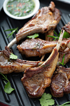 Grilled Lamb Chops With Chimichurri Sauce