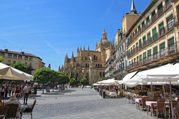Obraz premium Plaza Mayor square in old town, Segovia, Spain.