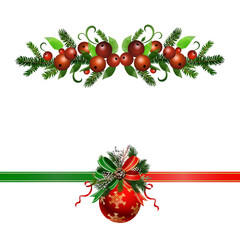 Christmas Holly brunches decoration vector