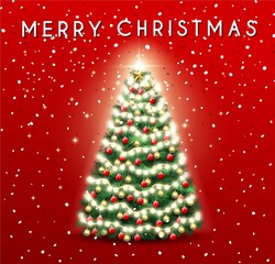 light christmas tree card