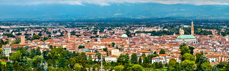 Naklejka na ściany i meble Aerial panorama of Vicenza. UNESCO world heritage in Veneto, Italy