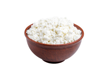 cottage cheese in a clay plate