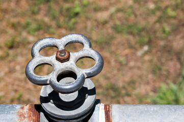 close up view of a water stopcock