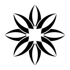 black and white geometirc icon, abstract vector design