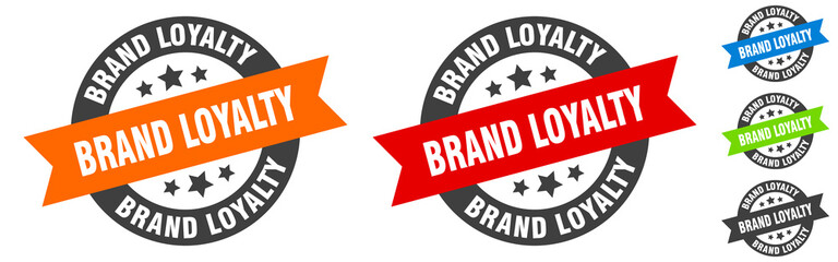 brand loyalty stamp. brand loyalty round ribbon sticker. tag