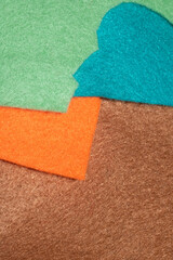 Close Up of Coloured Felt Fabric Cloth Abstract
