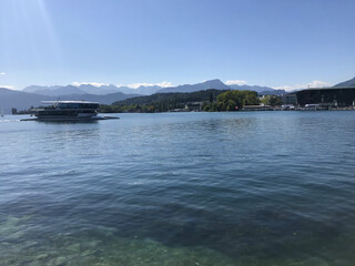 landscape of Lucerne lake at summer time in Lucerne, Switzerland