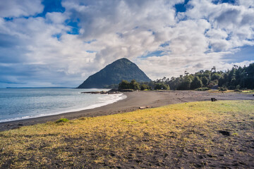 Santa Barbara beach by the Carretera Austral at Patagonia, Chile