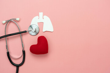 Table top view aerial image of accessories healthcare  medical of National Organ Donor Day with...