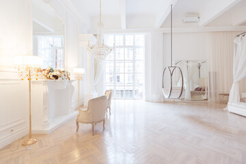 modern light clean rich baroque style interior with swing