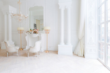 modern light clean rich baroque style interior with swing