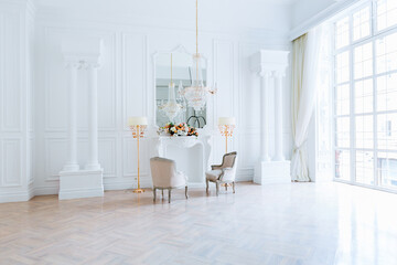 modern light clean rich baroque style interior with swing