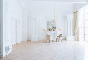 modern light clean rich baroque style interior with swing