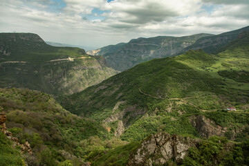 Fototapeta na wymiar Amazing view on green mountains