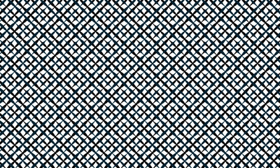  black and blue geometric pattern of crossed thick and irregular diagonals.