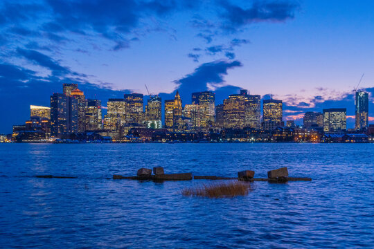 Boston Skyline At Dusk