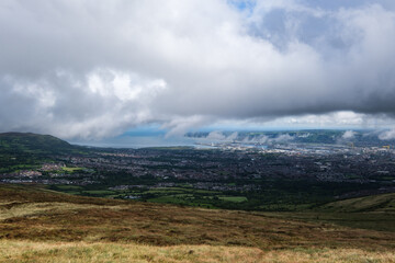 View of Belfast from the Black Mountains, Northern Ireland, UK