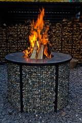 fire burning in a fireplace