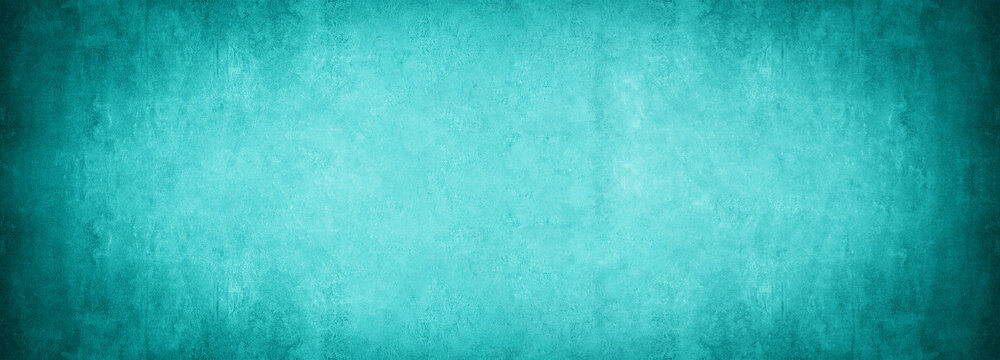 Abstract turquoise watercolor painted colored paper texture background banner panorama