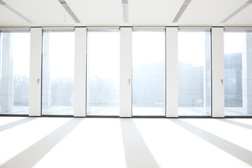 Windows in lobby of office building
