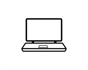 Laptop Black Icon Outline Vector Illustration