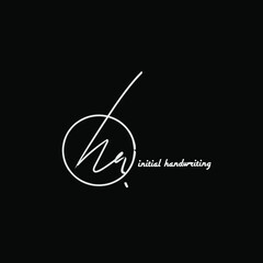 ha initial logo handwriting template vector