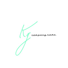 Kg initial logo handwriting template vector