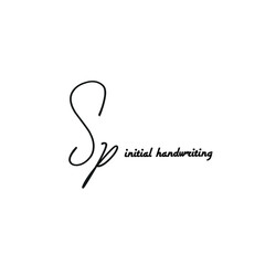 Sp initial logo handwriting template vector