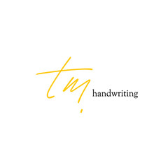 initial logo handwriting template vector