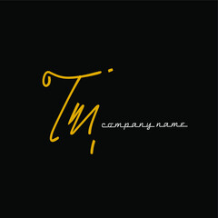 Tm initial logo handwriting template vector