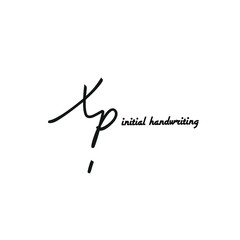 Xp initial logo handwriting template vector