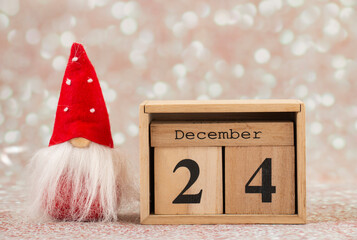 December 24, calendar with santa, christmas day holiday