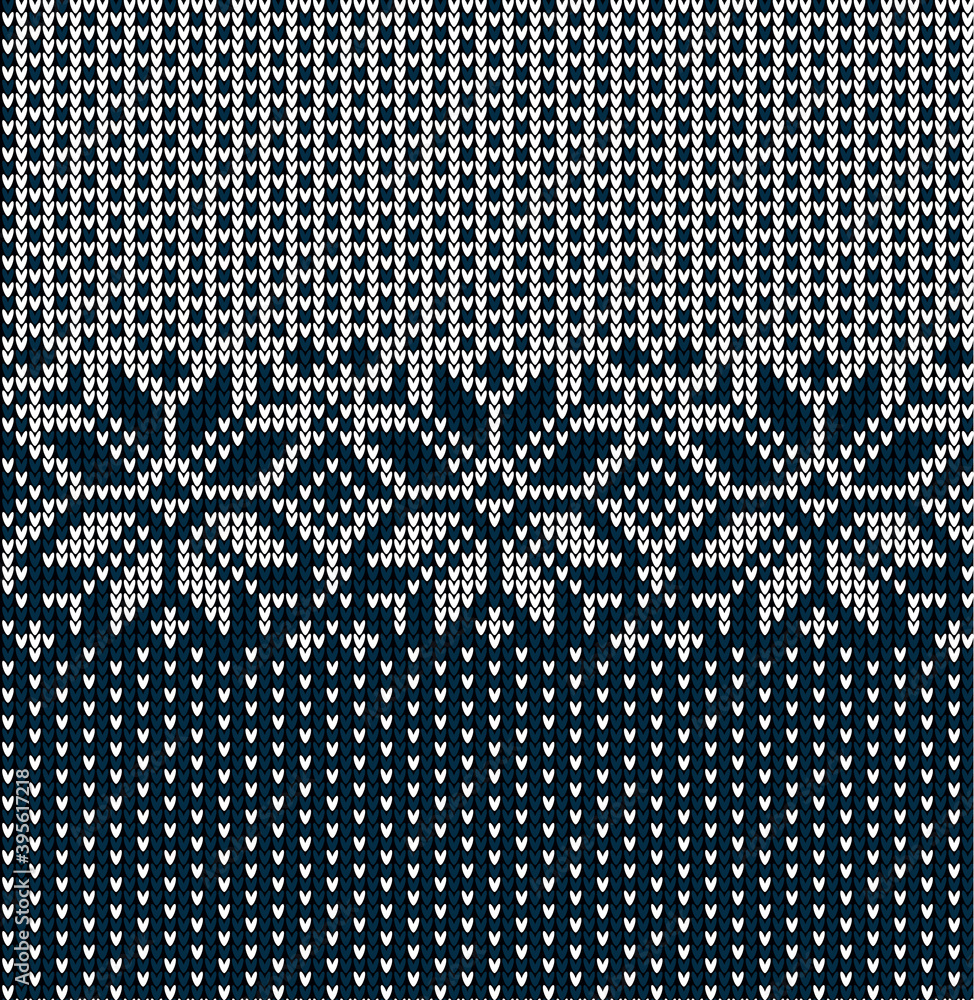 Canvas Prints Knitted Christmas and New Year pattern. Wool Knitting Sweater Design. Wallpaper wrapping paper textile print.