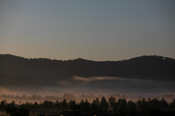 Foggy mountain landscape in British Columbia, Canada