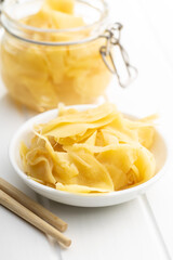 Pickled sushi ginger slices