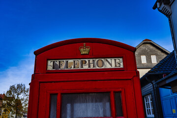 Old british telephone box