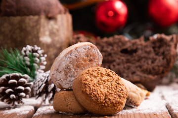 typical spanish polvorones and mantecados at christmas