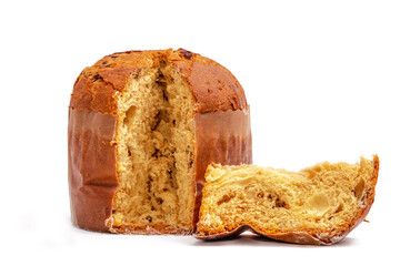 christmas panettone isolated on white background