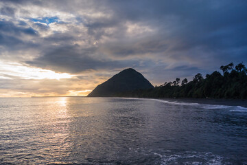 Santa Barbara beach by the Carretera Austral at Patagonia, Chile.
