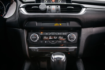 Obraz na płótnie Canvas Modern sport car interior electronic safety systems