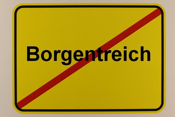 Illustration des Stadtausgangsschildes der Stadt Borgentreich
