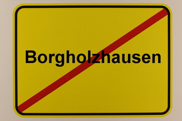 Illustration des Stadtausgangsschildes der Stadt Borgholzhausen