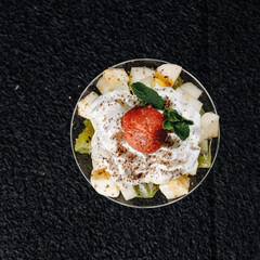 food, salad, meal, dish, plate, dinner, rice, white, healthy, meat, gourmet, tomato, vegetable, breakfast, cheese, delicious, bread, lunch, green, sauce, cuisine, vegetarian, diet, restaurant, fried