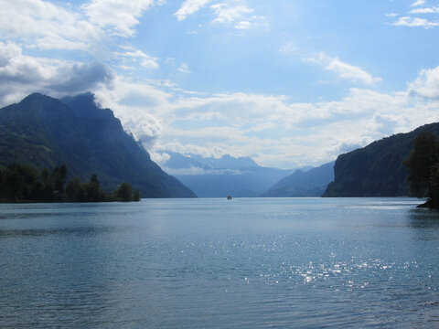 Walensee, Switzerland, sight from Weesen at the west