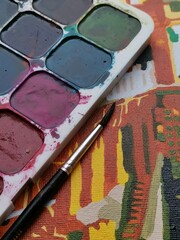 watercolor painting of the village